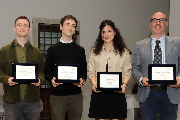 Henry Alston and Luca Cocconi, Eva Kanso and Pietro Cicuta, winners of the 2025 CISM–Città di Udine International Research Fellowship Henry Alston and Luca Cocconi, Eva Kanso and Pietro Cicuta, winners of the 2025 CISM–Città di Udine International Research Fellowship